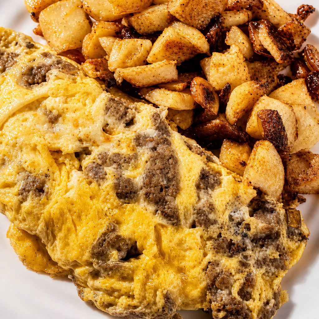 Philly Cheese Steak Omelet.