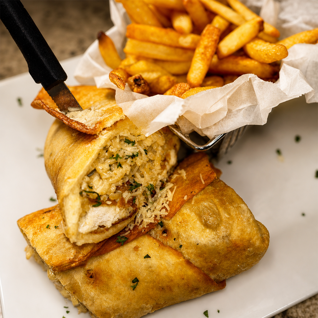 Chicken Alfredo Jumbo Wrap.