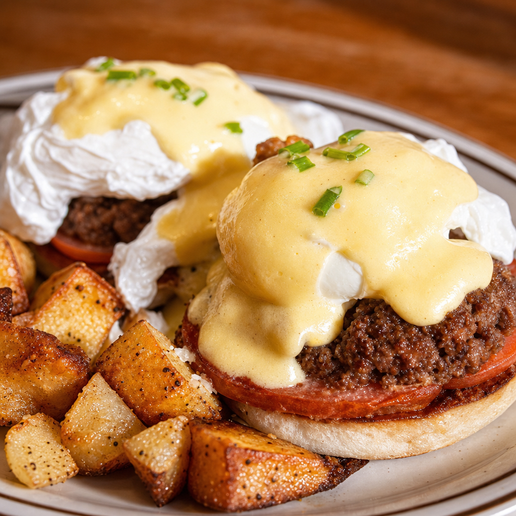 Eggs Benedict Burger.