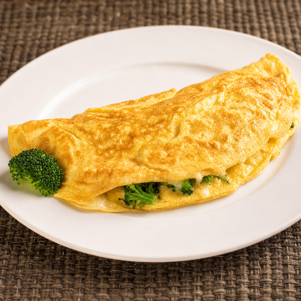Broccoli and Cheddar Omelet.