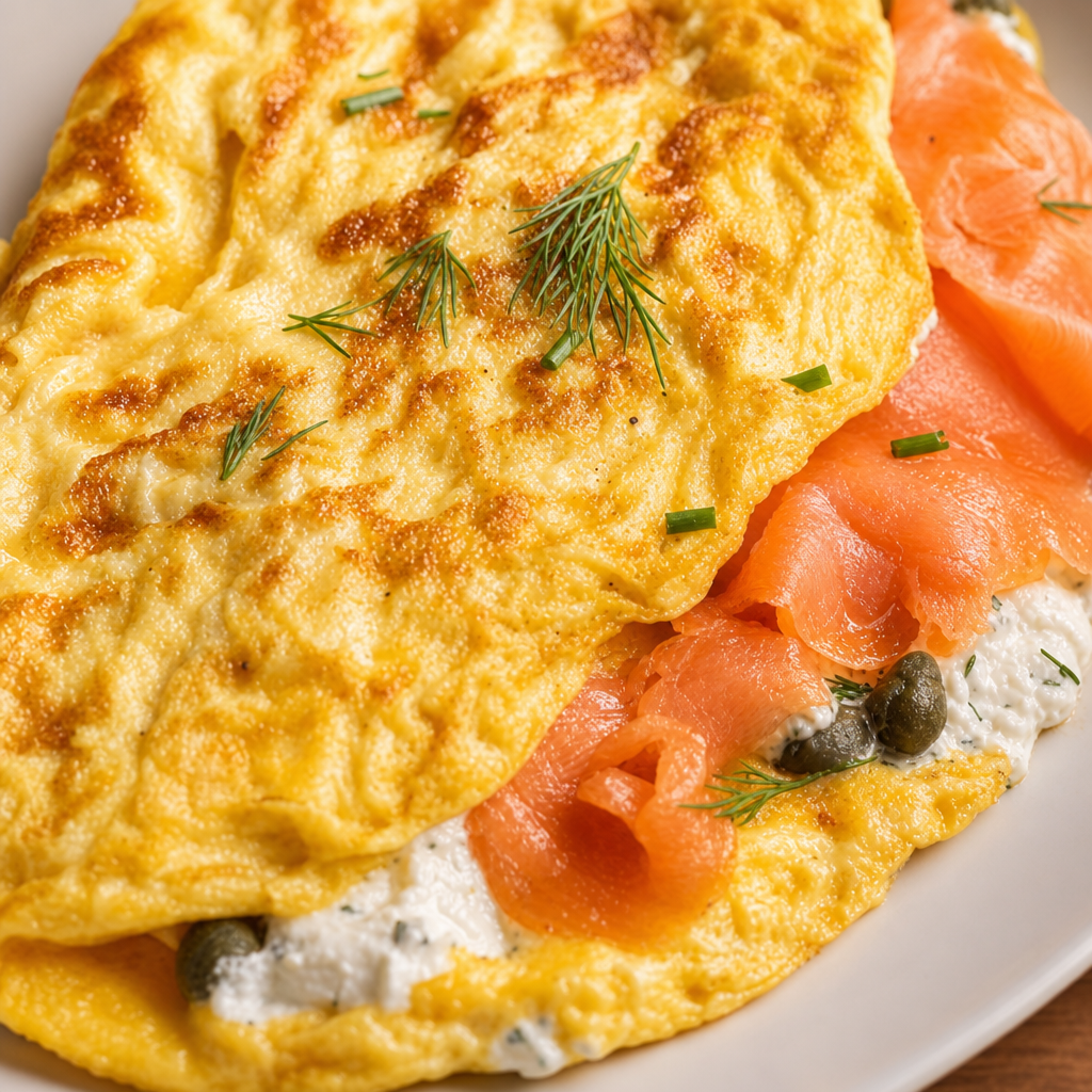 Smoked Salmon Omelet.