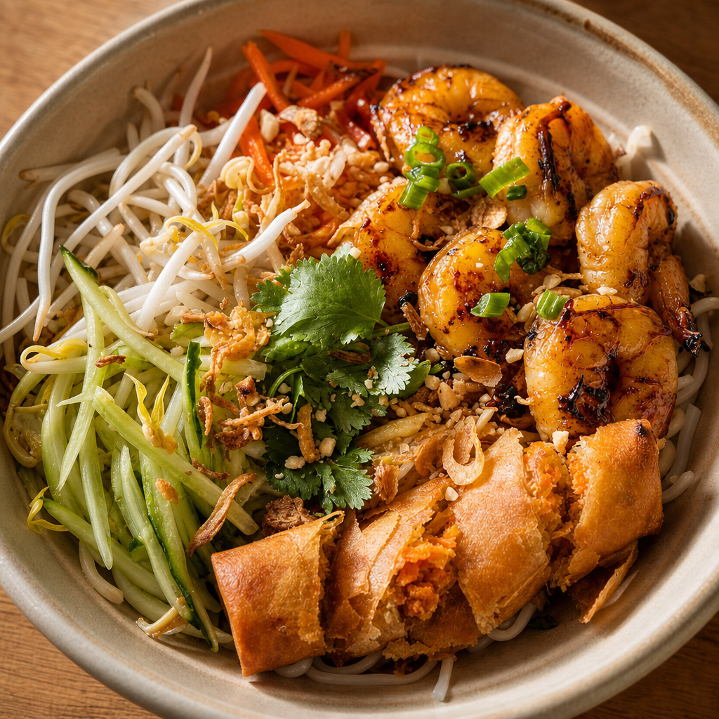 Vermicelli Grilled Shrimp.