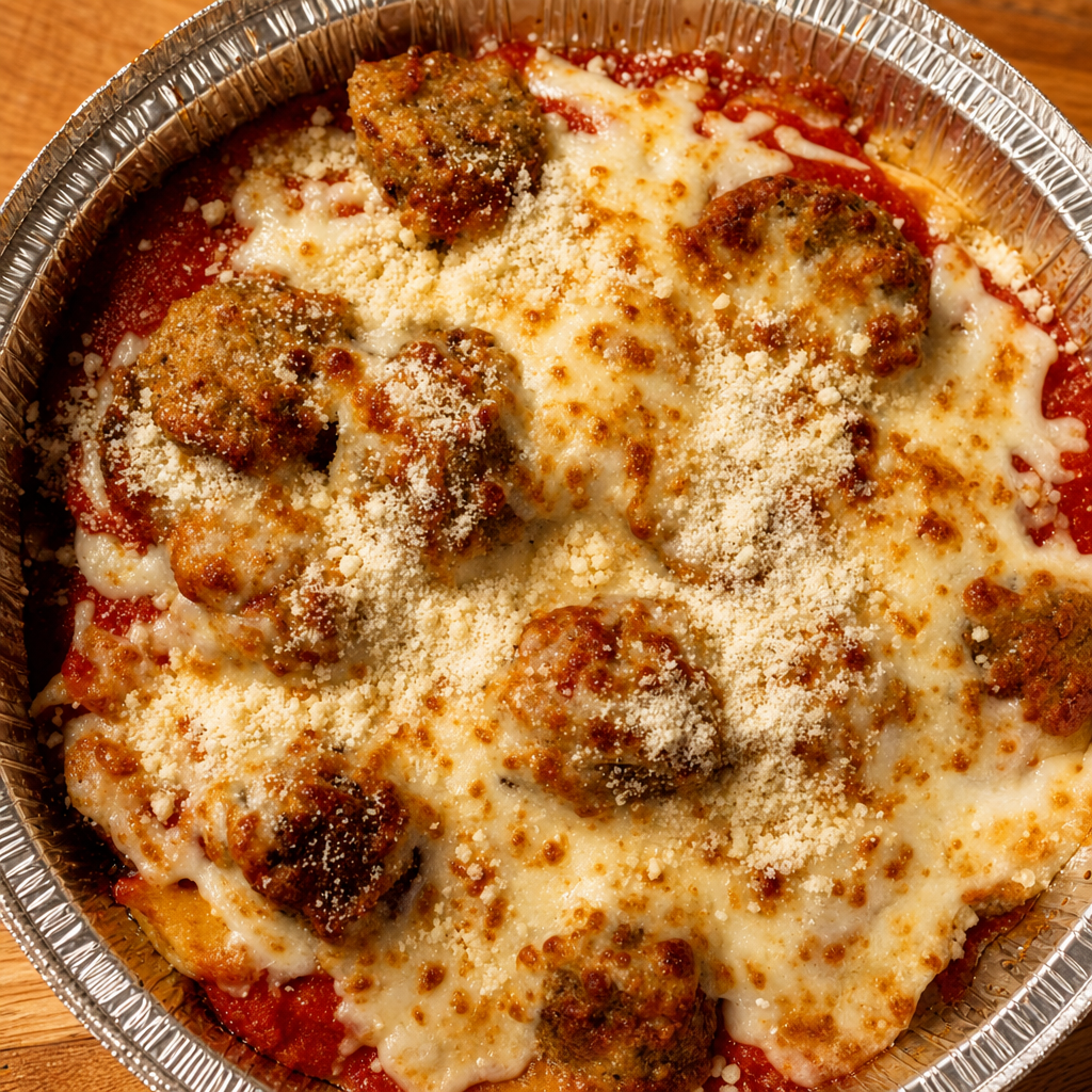 Meatball Parmesan Pasta.