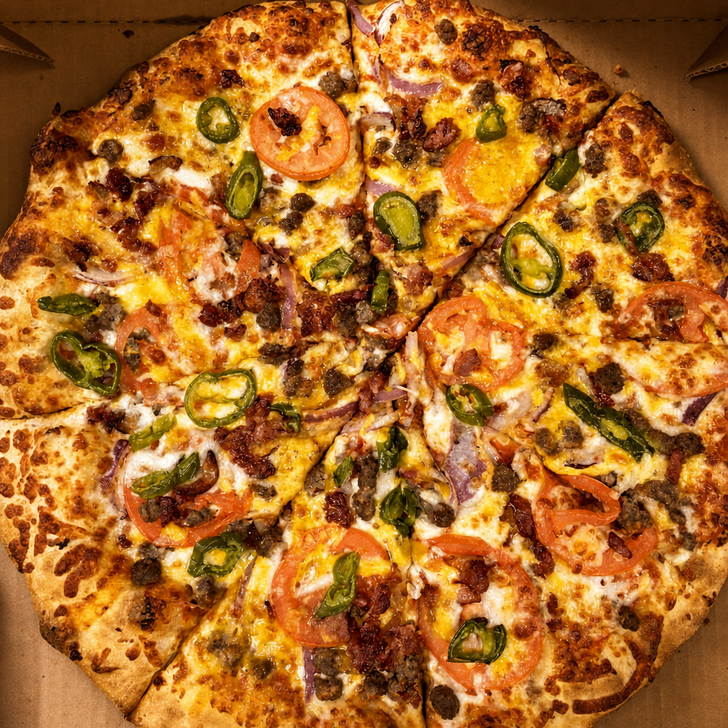 Jalapeno Burger Pizza.