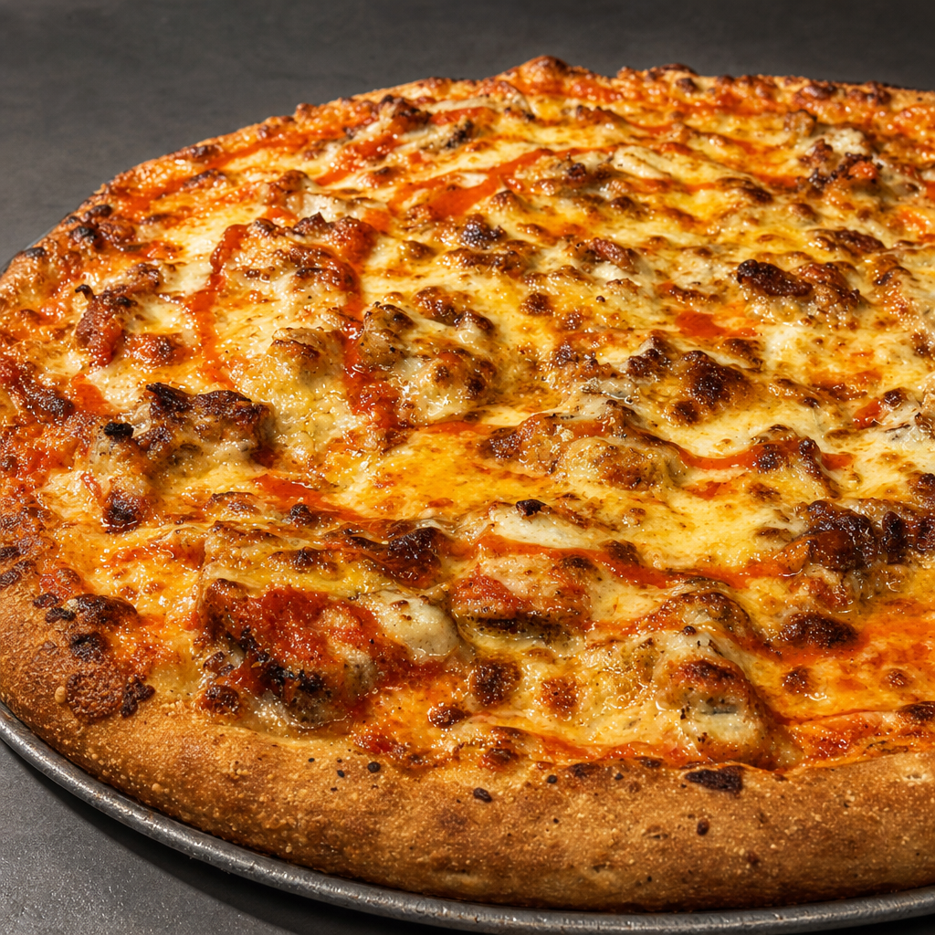 Buffalo Chicken with Ranch Pizza.
