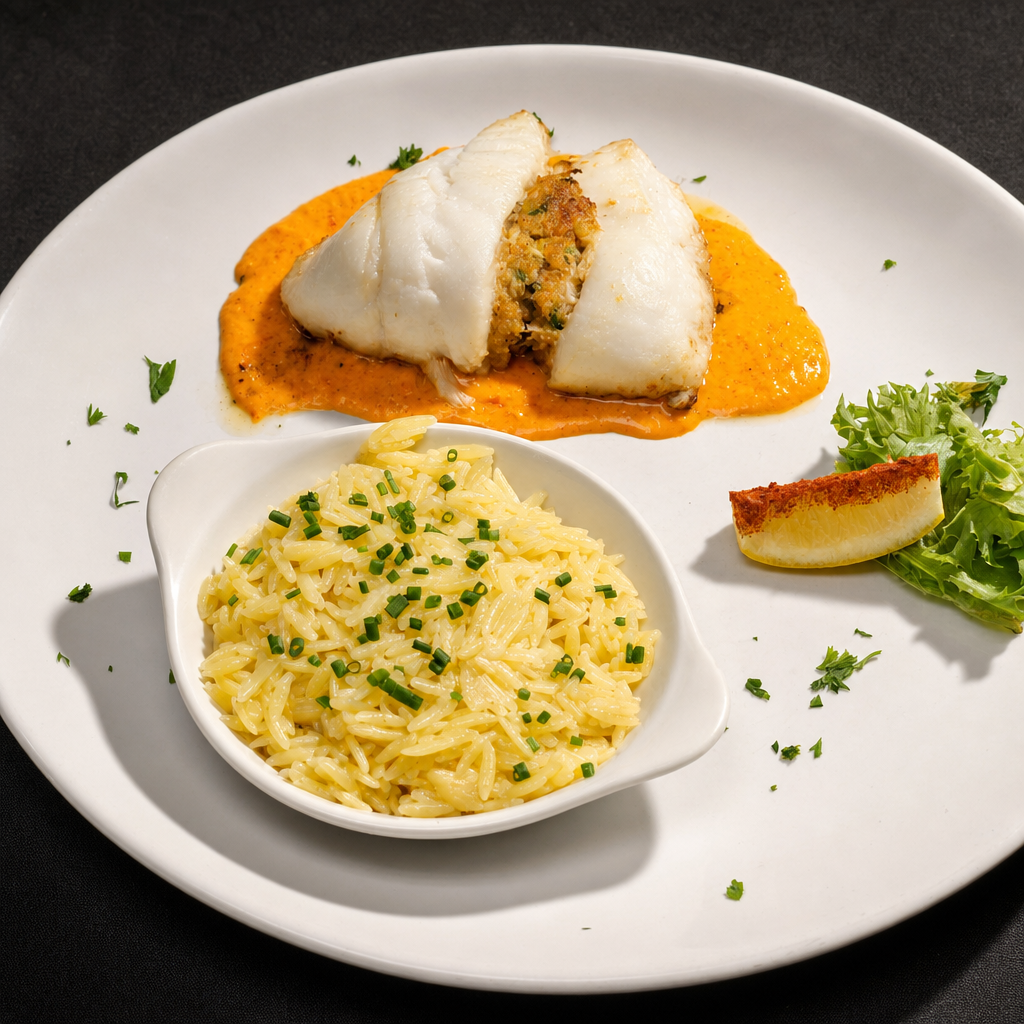Blue Crab Stuffed Roughy.