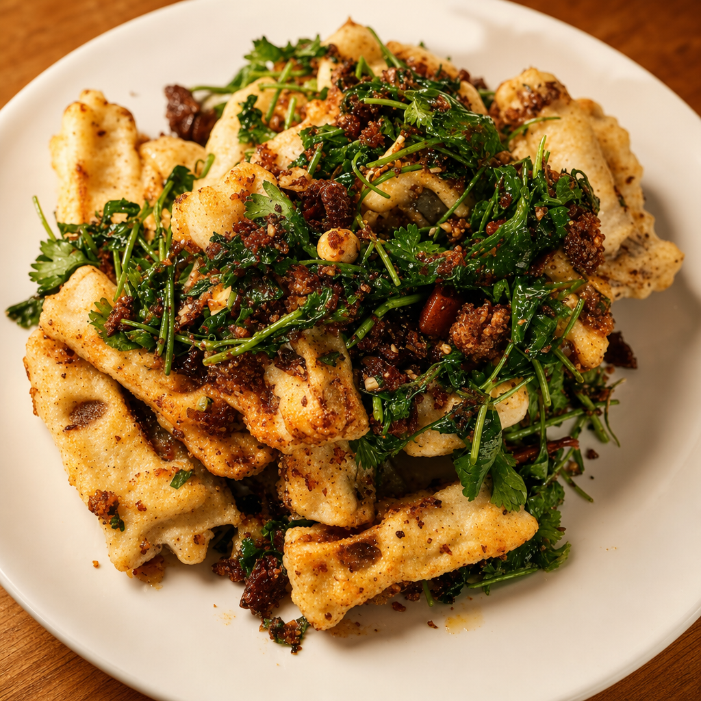 V15. Szechuan Spicy Fried Eggplant.