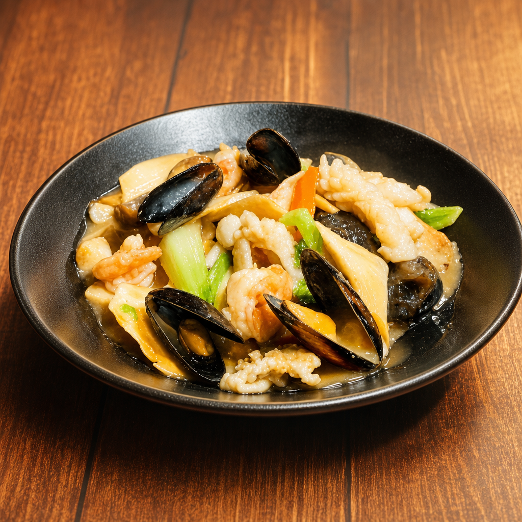 S15. Sizzling Seafood Plate.