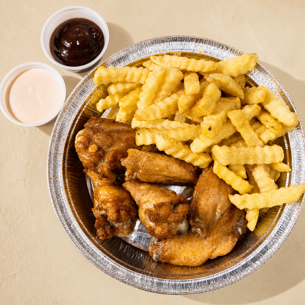 Chicken Wings with Fries