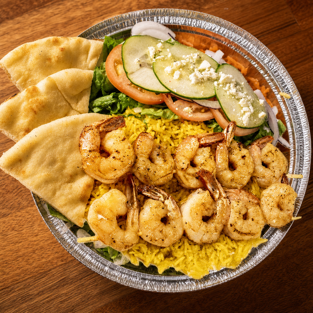 Grilled Shrimp Kebab Platter