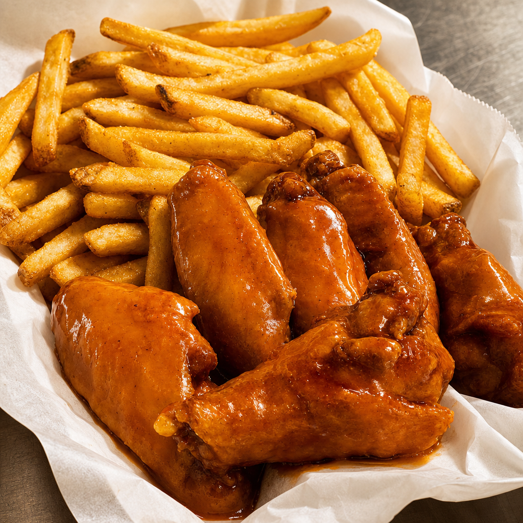 6 Buffalo/Honey BBQ 1/2 Wings