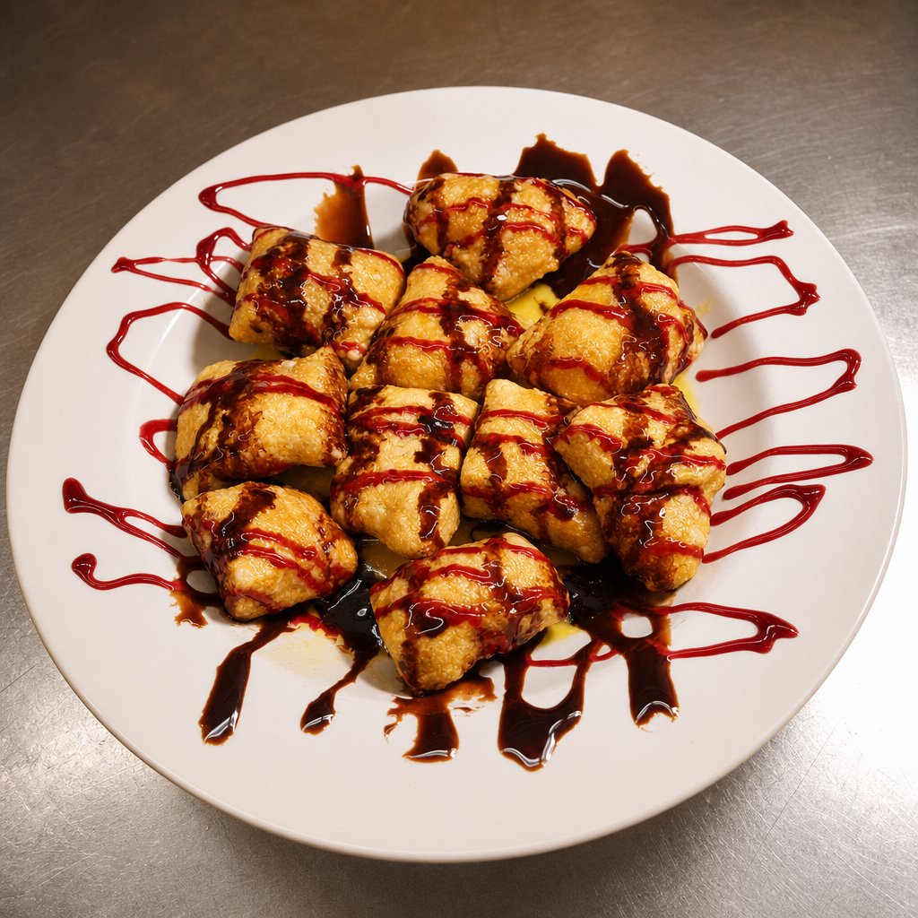 Chocolate Raspberry Fried Dough.