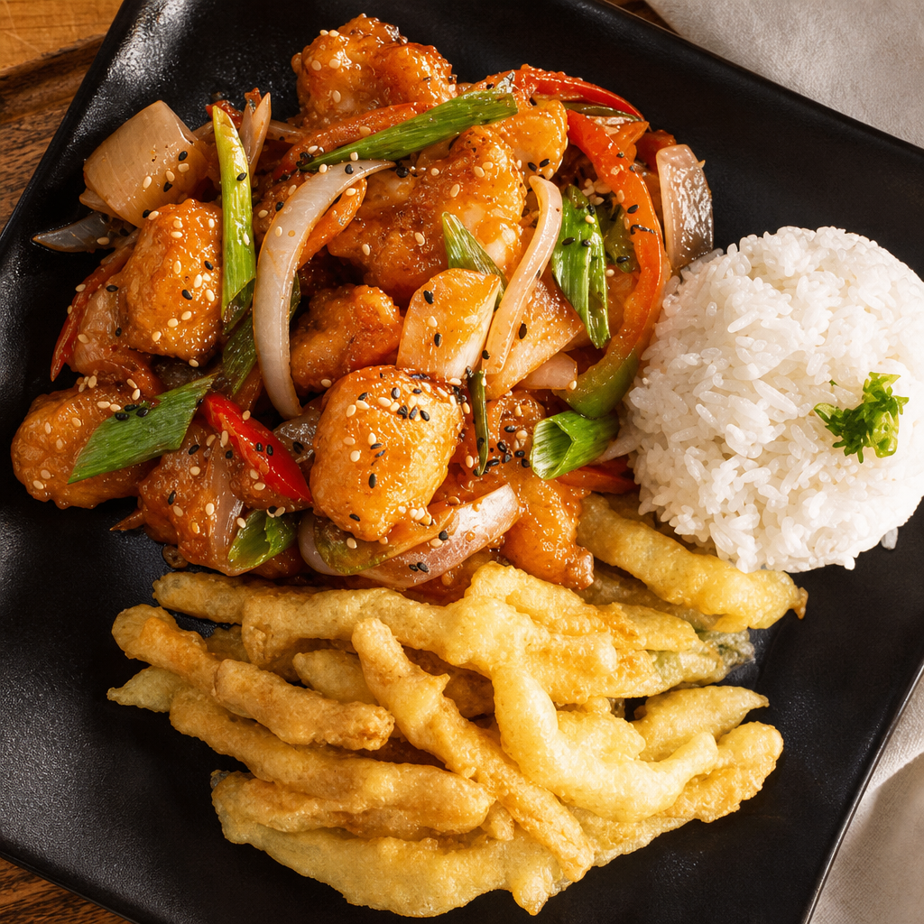 Sweet & Sour Chicken.