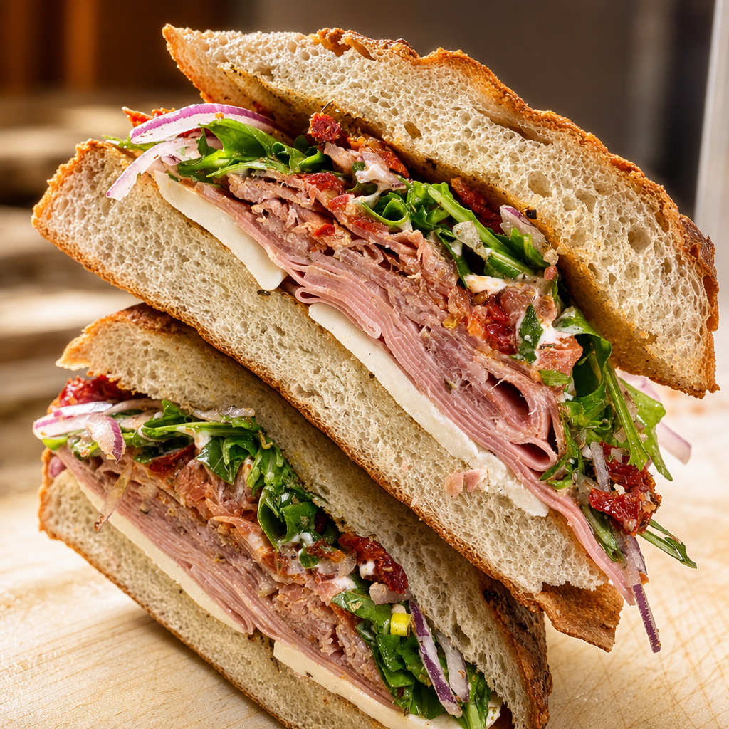 Ciabatta Bomb Sandwich.