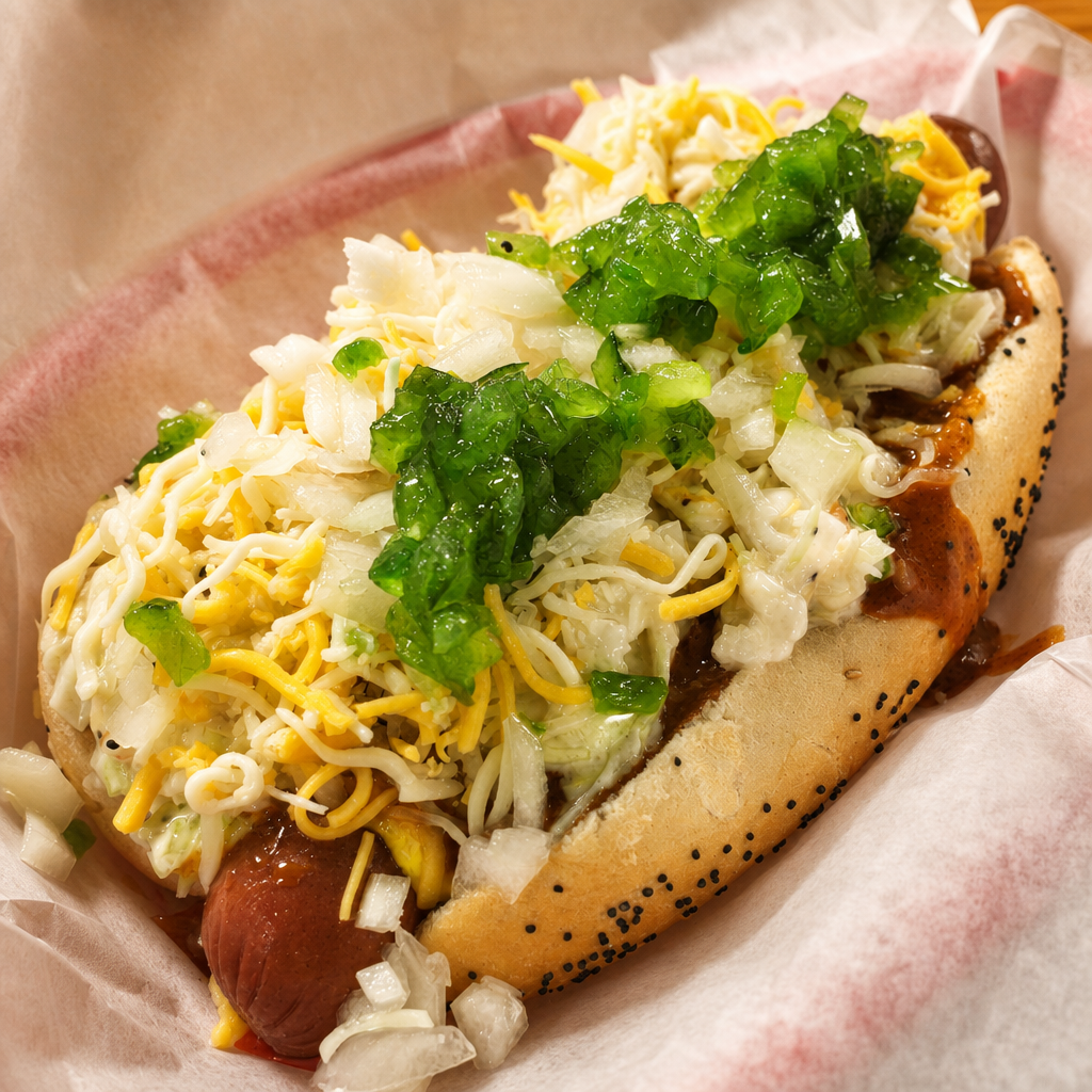 Chili Slaw Dog.