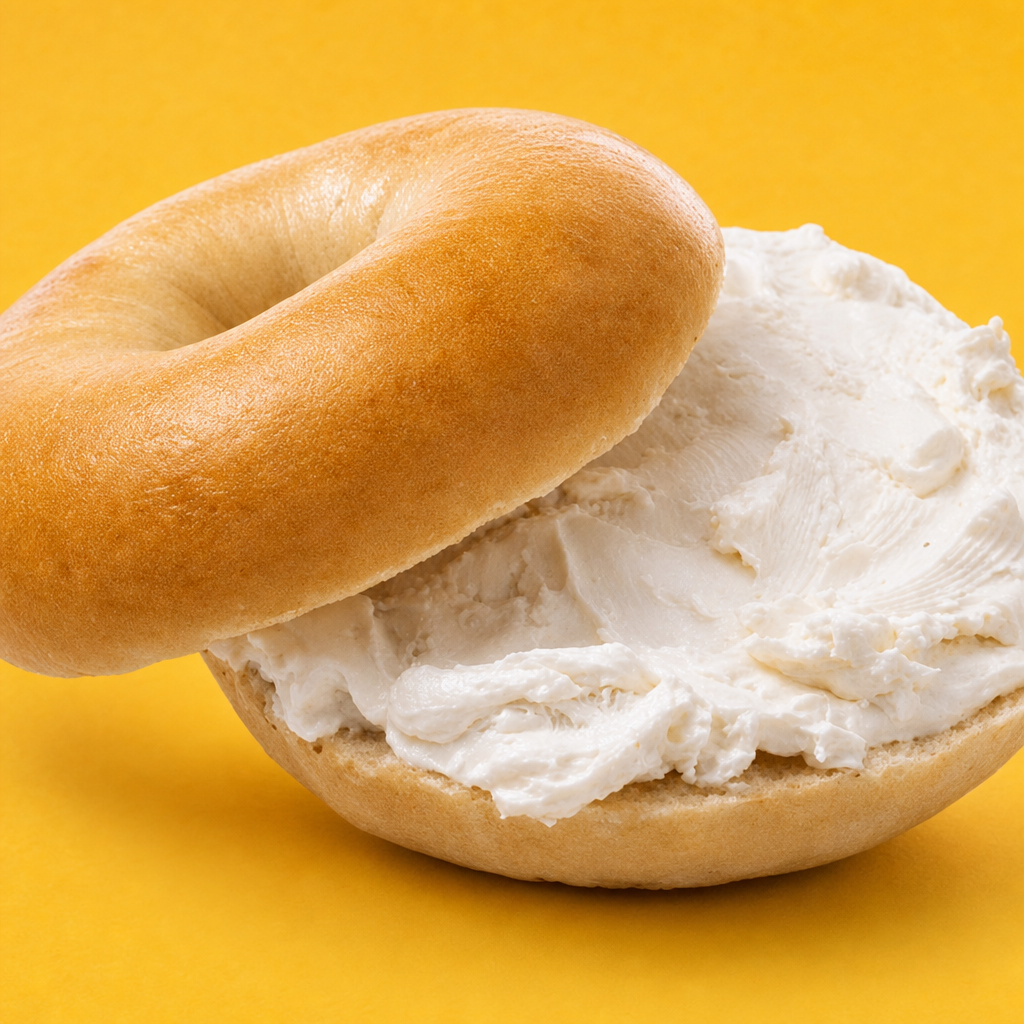 mini bagel with spread
