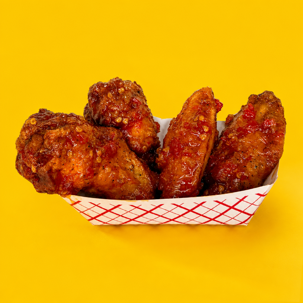 Mango Habanero wings (Dozen).