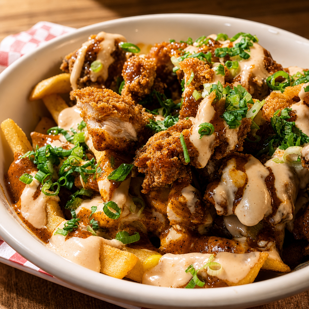 Fried Chicken Cheese Fries.