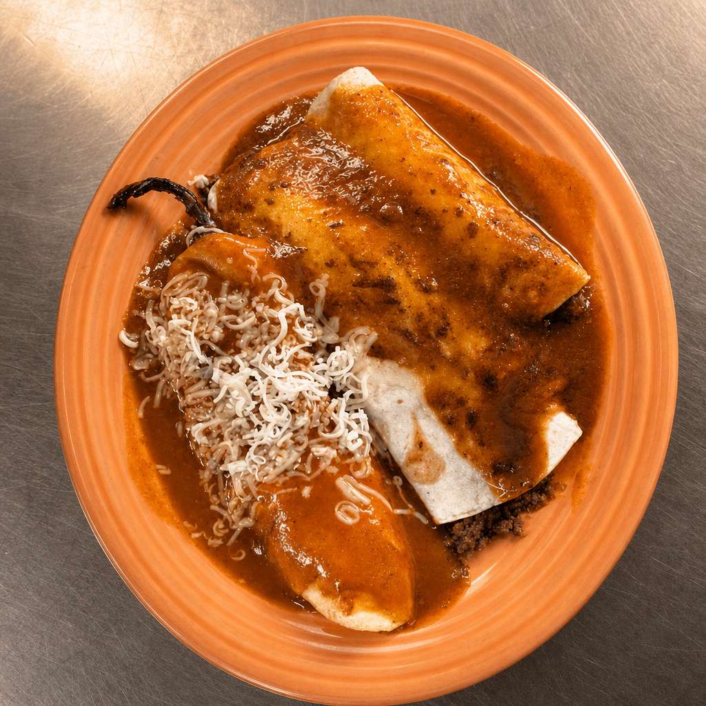 10. One Beef Burrito, One Beef Enchilada & One Anaheim Pepper.
