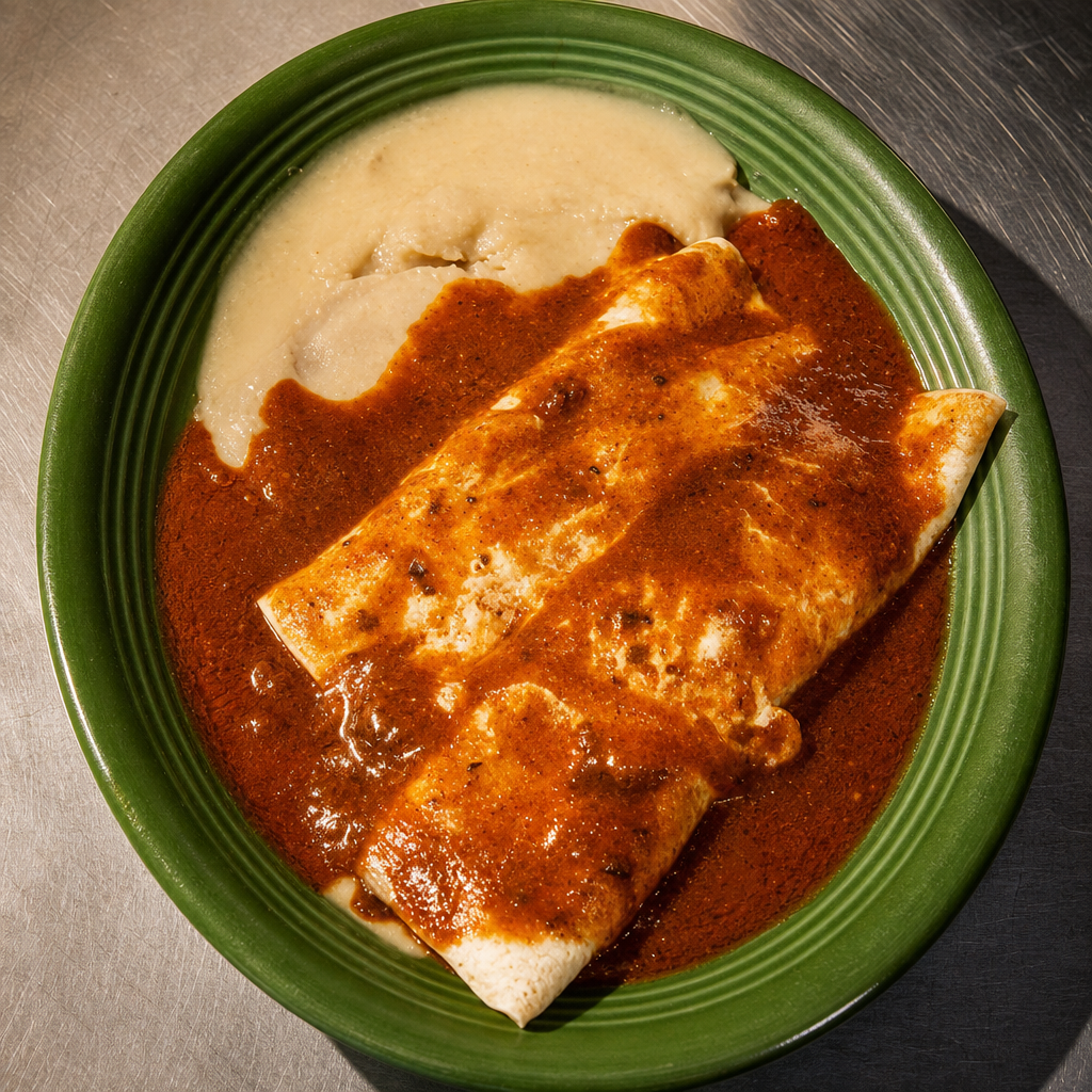 30. Two Beef Burritos & One Chile Relleno.