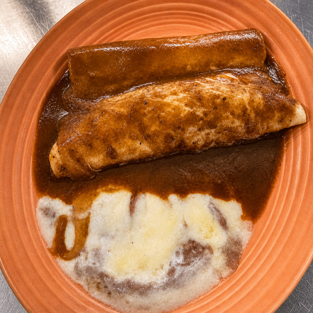 24. One Beef Burrito, One Beef Enchilada & One Chile Relleno.