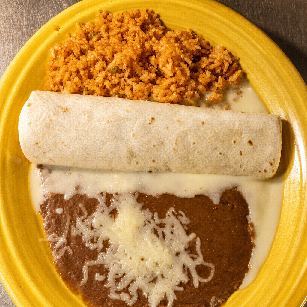 11. 1/2 Special La Casa, Rice & Beans.