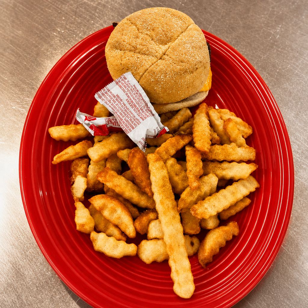 K7. Cheeseburger & Fries.
