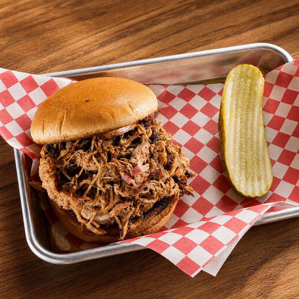 Shredded Brisket Sandwich.