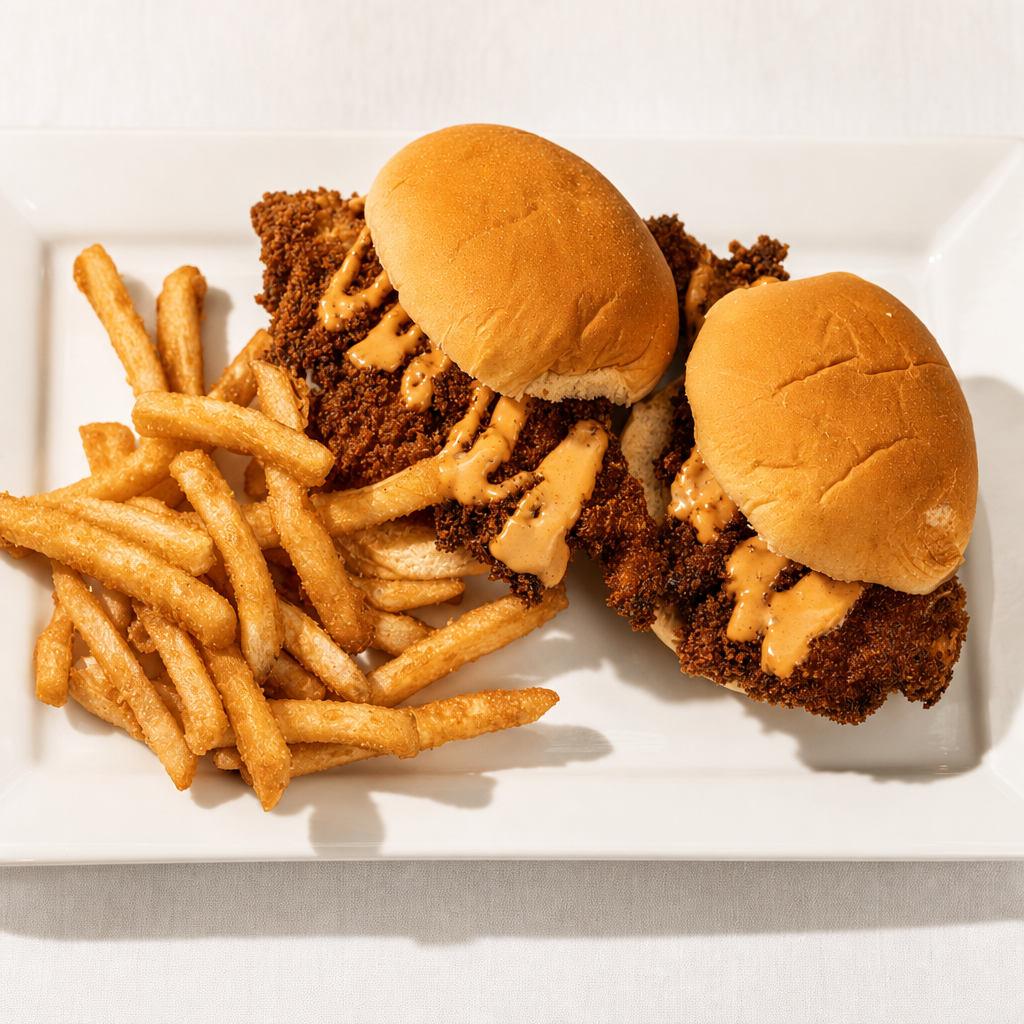 2 Fried Chicken Sliders W/ Fries