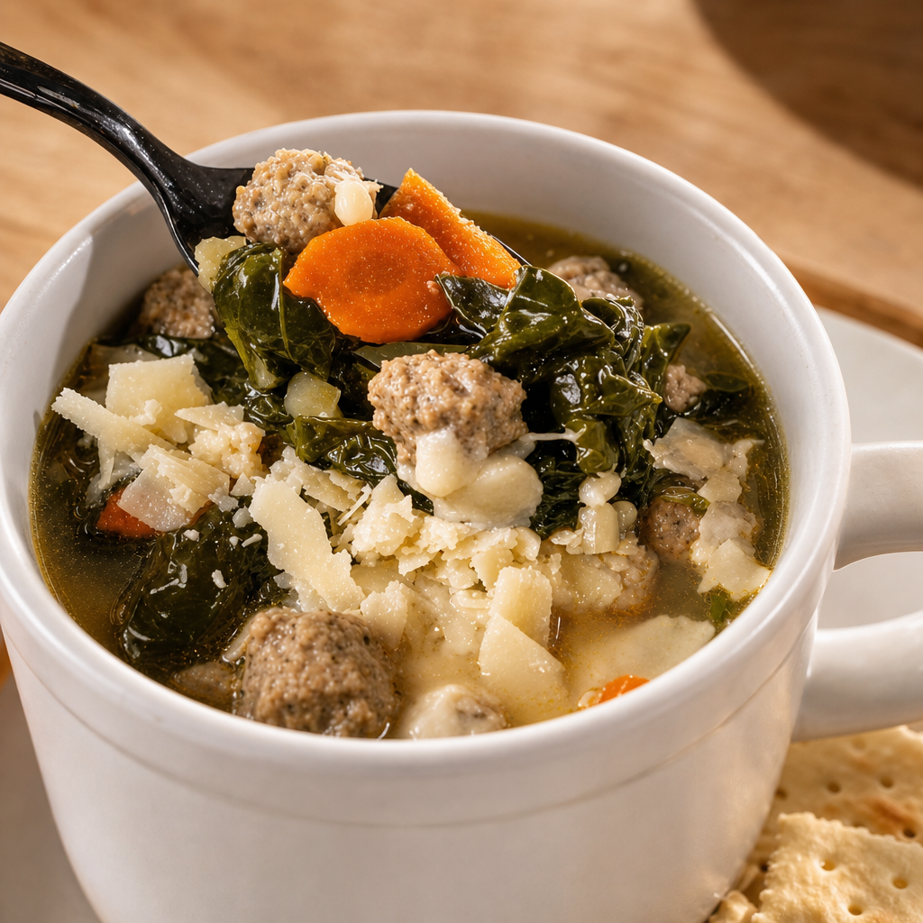 Nunny's Homemade Wedding Soup or Soup of the Day.