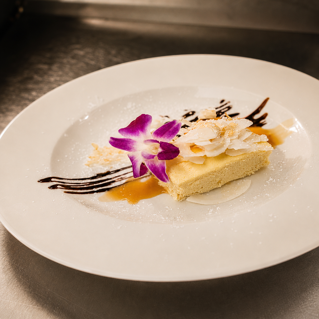 Coconut cheesecake.