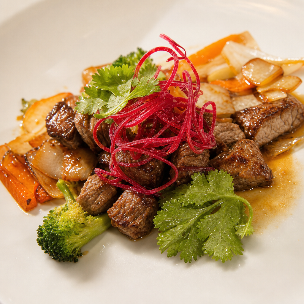 Teriyaki Steak.