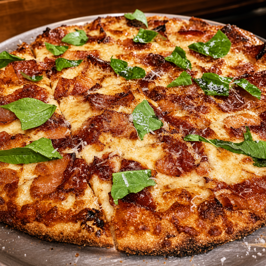 Bacon on White Pie (Medium 14").