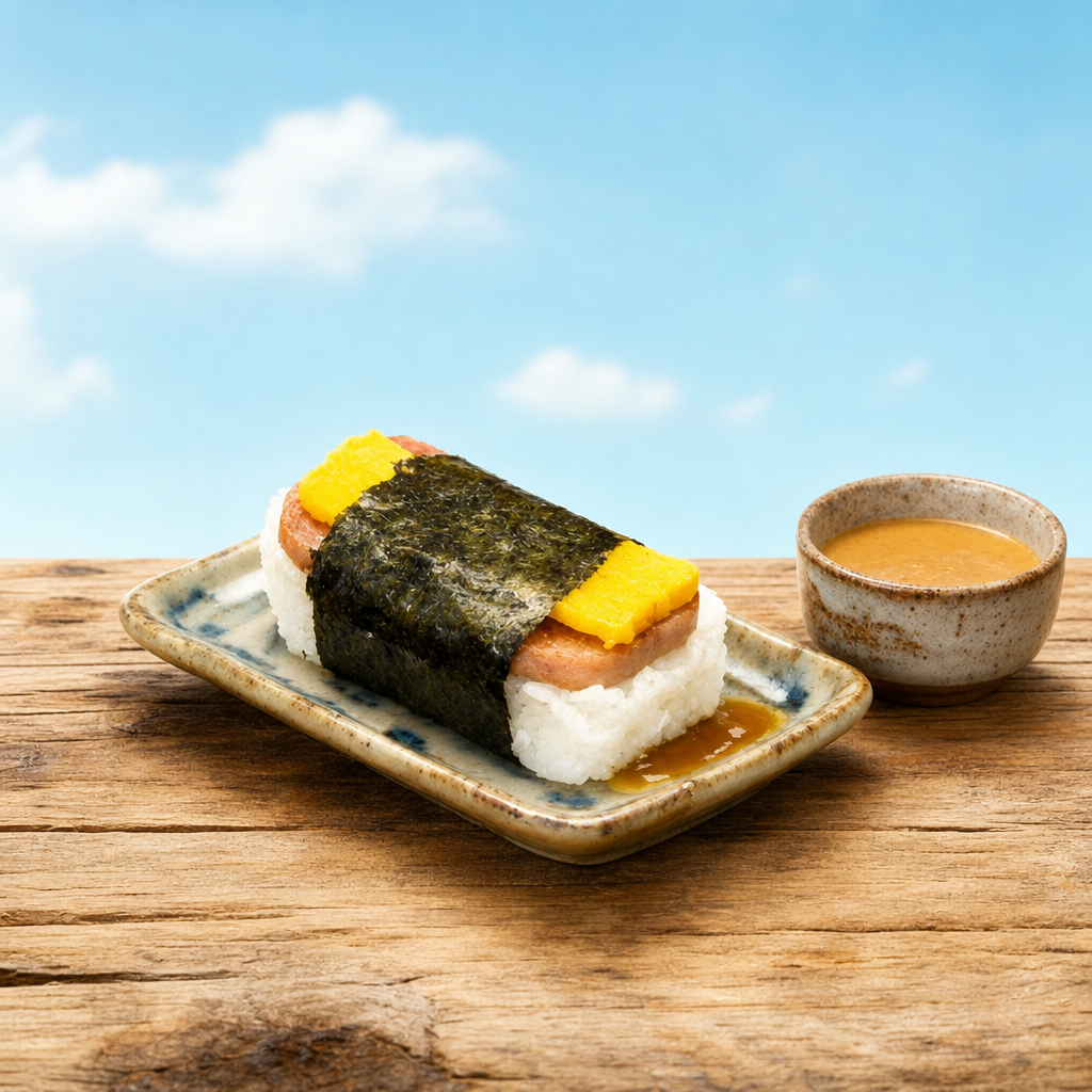 Spam Musubi w/Tamago.