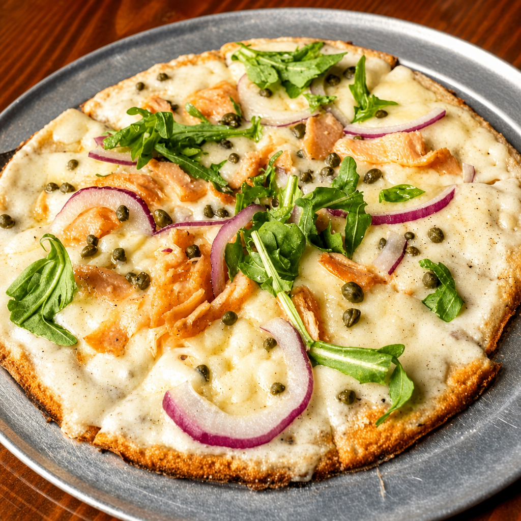 Smoked Salmon Pizza.