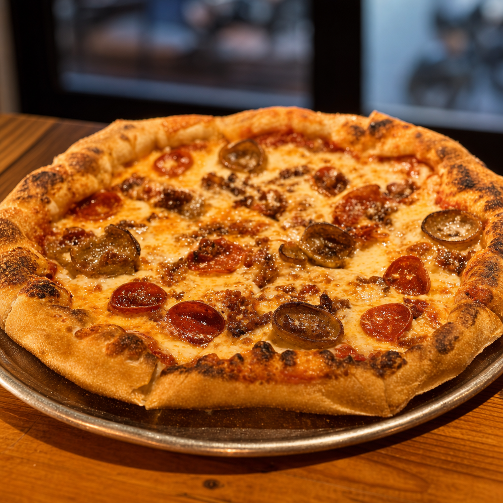 The Meats Pizza.