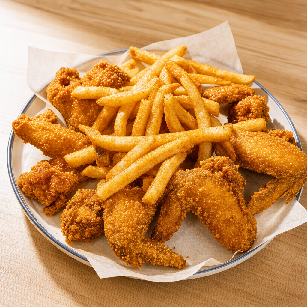 6 Pieces Wings & Fries