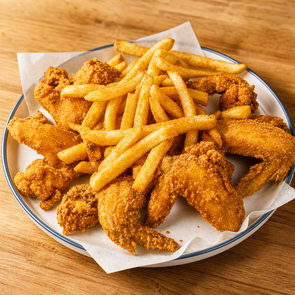 4 Pieces Wings & Fries