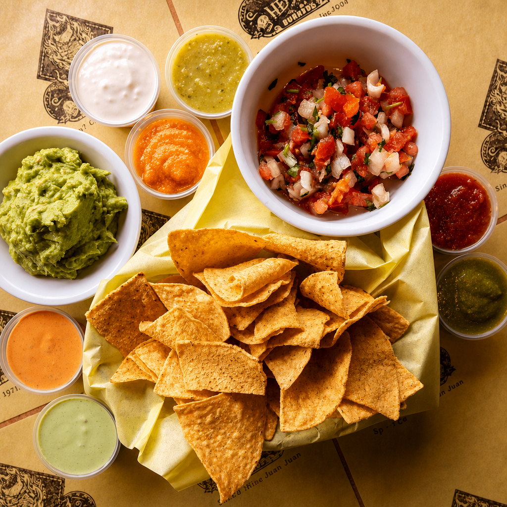 Chips, Salsa, and 4oz Guacamole.