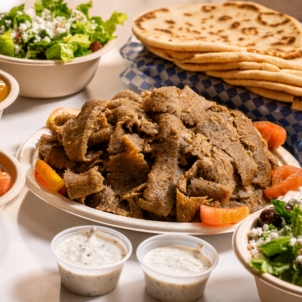 Double-Gyro Plate with Fries or Rice