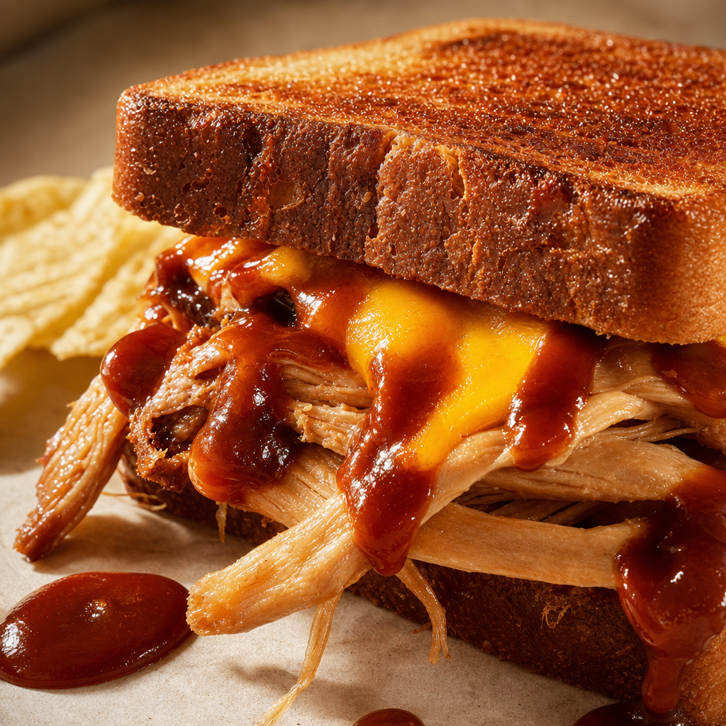 Pulled Pork Grilled Cheese Sandwich