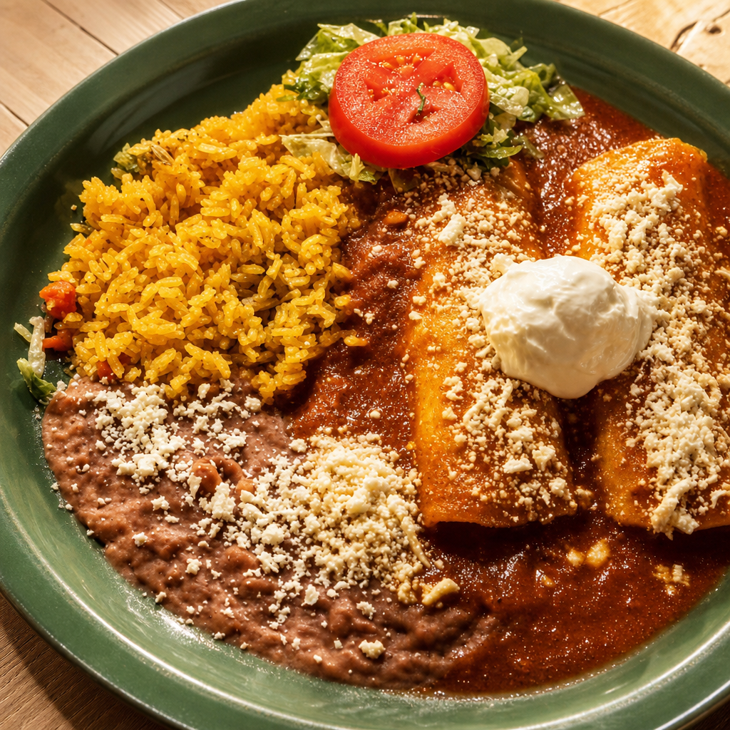 Spicy Queso Fresco Enchiladas