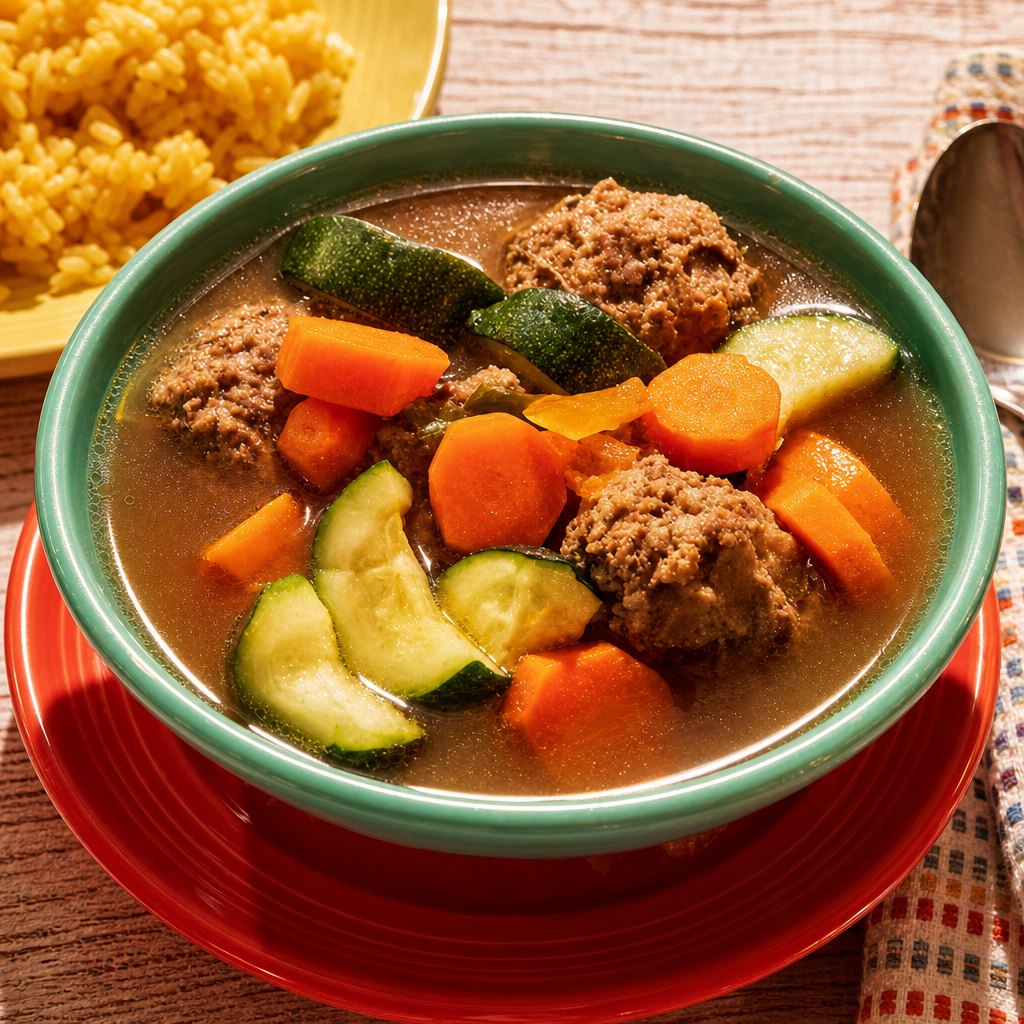 Caldo de Albondigas.