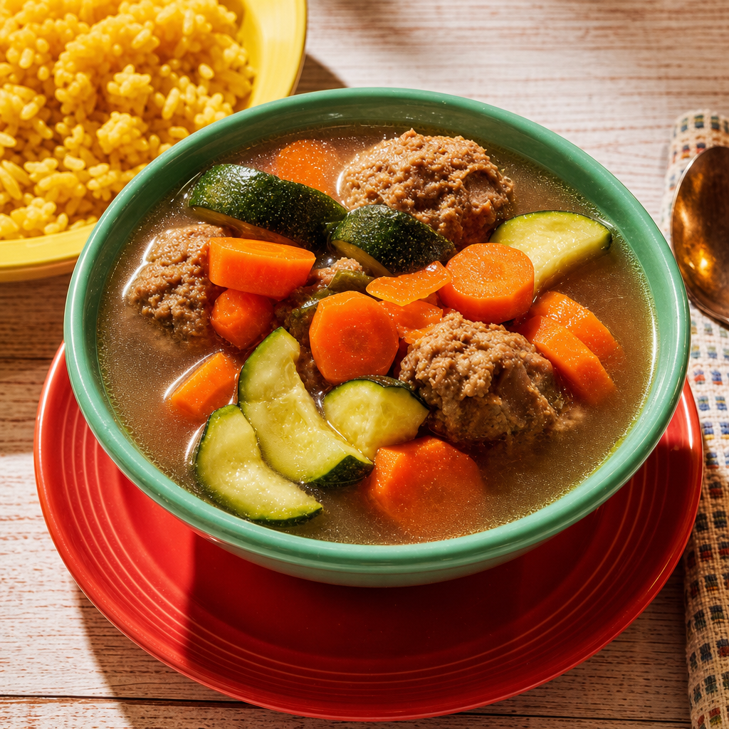 Caldo de Albondigas.
