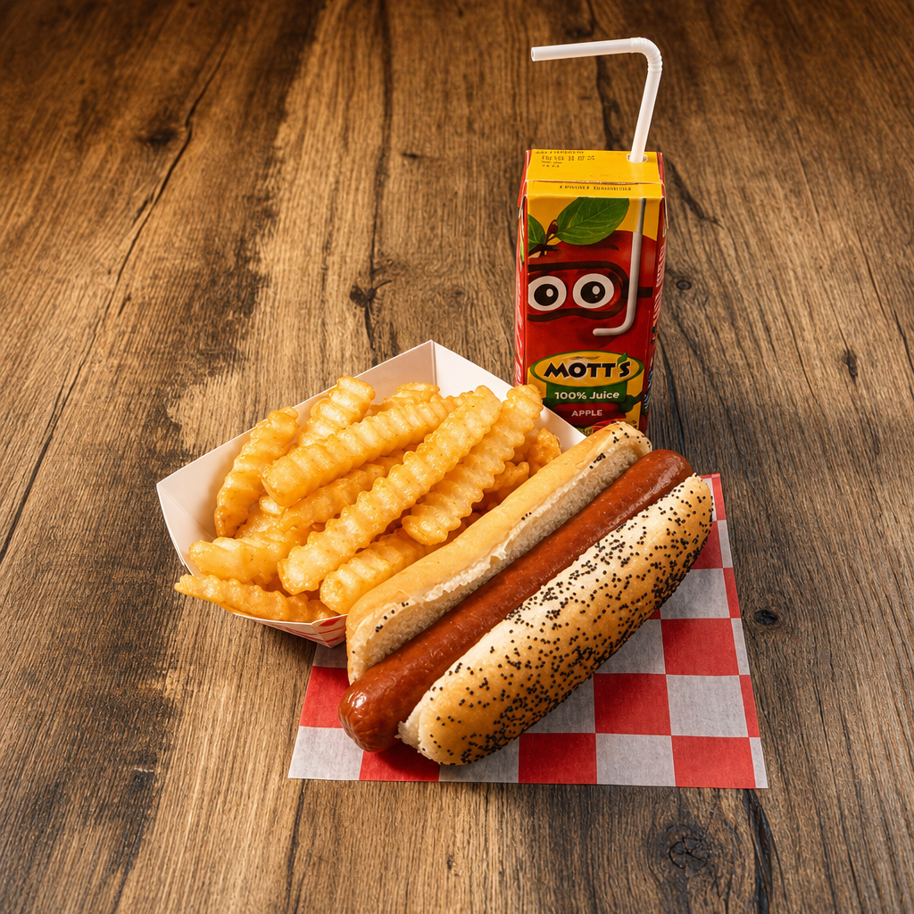 Kids Chili Dog w/Half Fries.