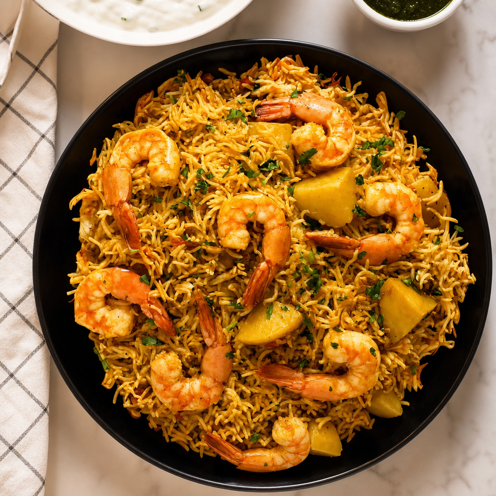 Shrimp Biryani.