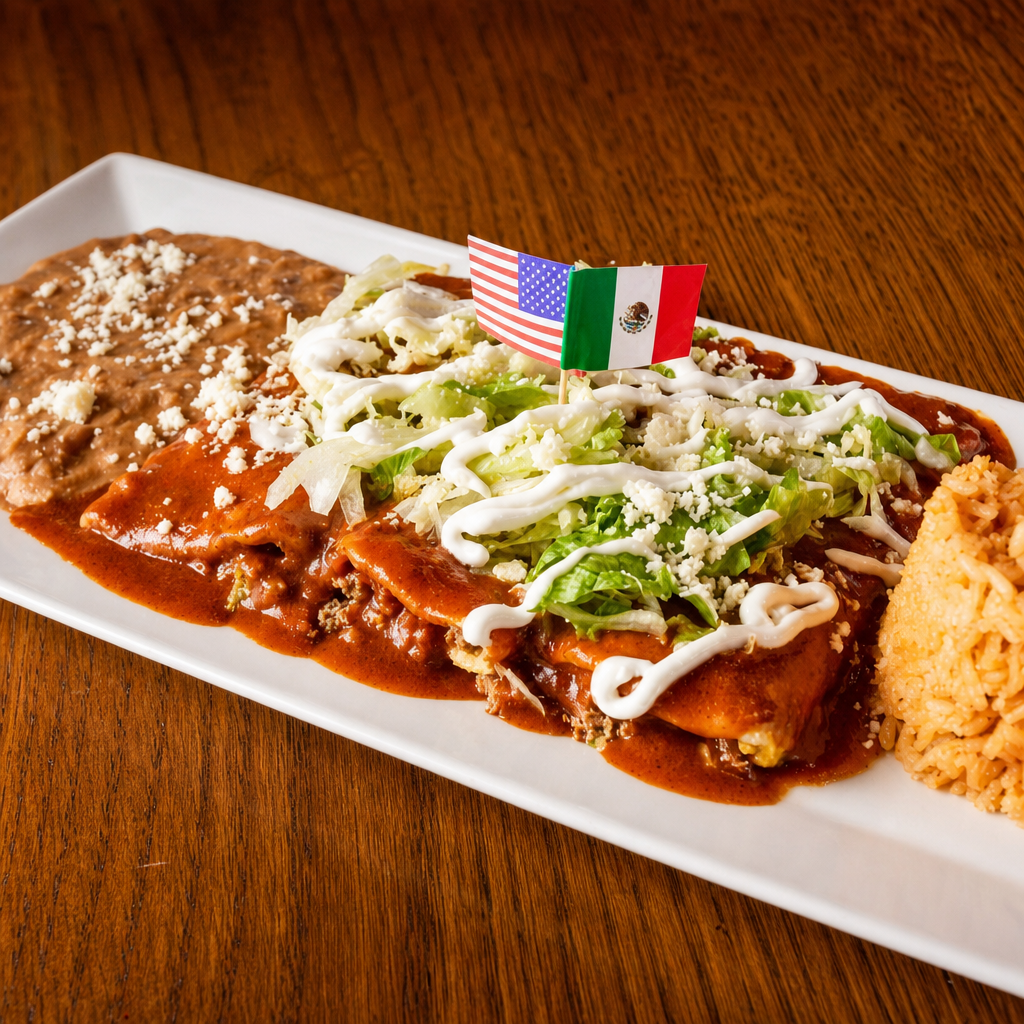 Traditional Steak Enchiladas.