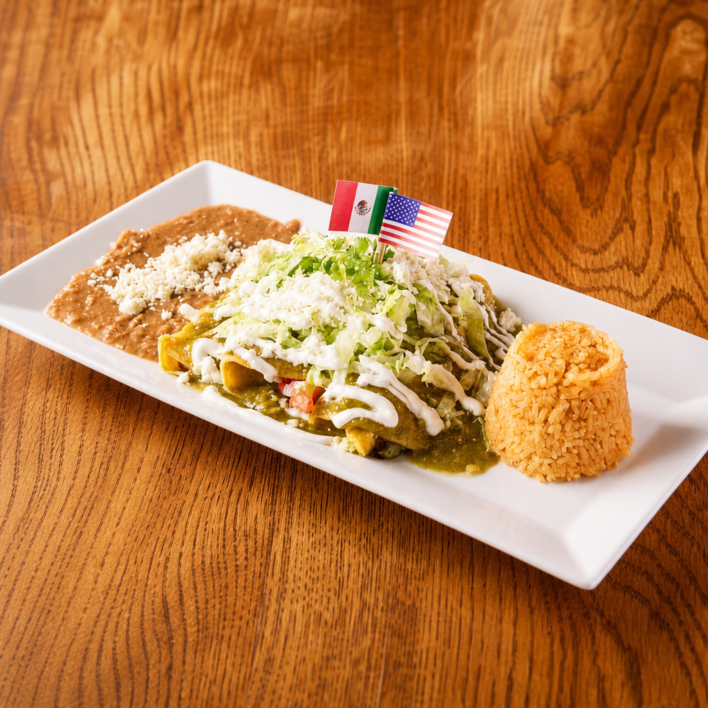 Enchiladas Verdes De Queso.