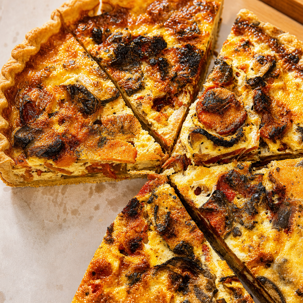 Roasted Veggies quiche.