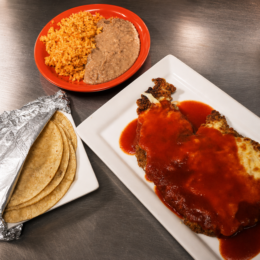 Milanesa a La Mexicana with Steak